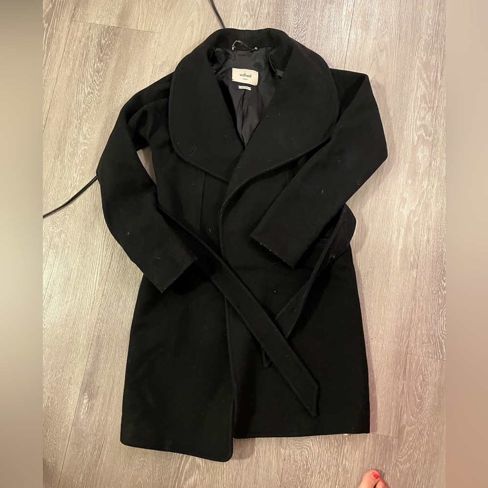Wilfred black wrap pea coat X small